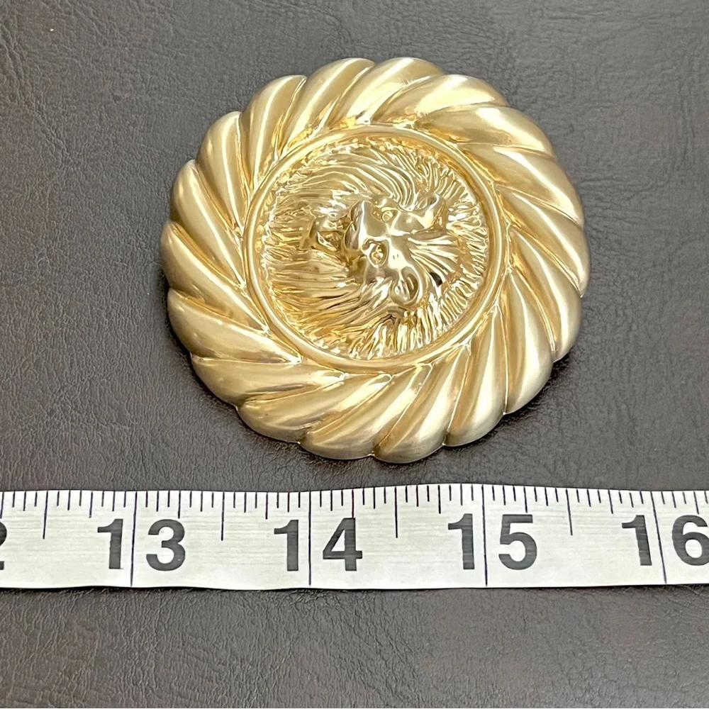 Vintage Motion East Gold Lion Head belt buckle Circa 1975
